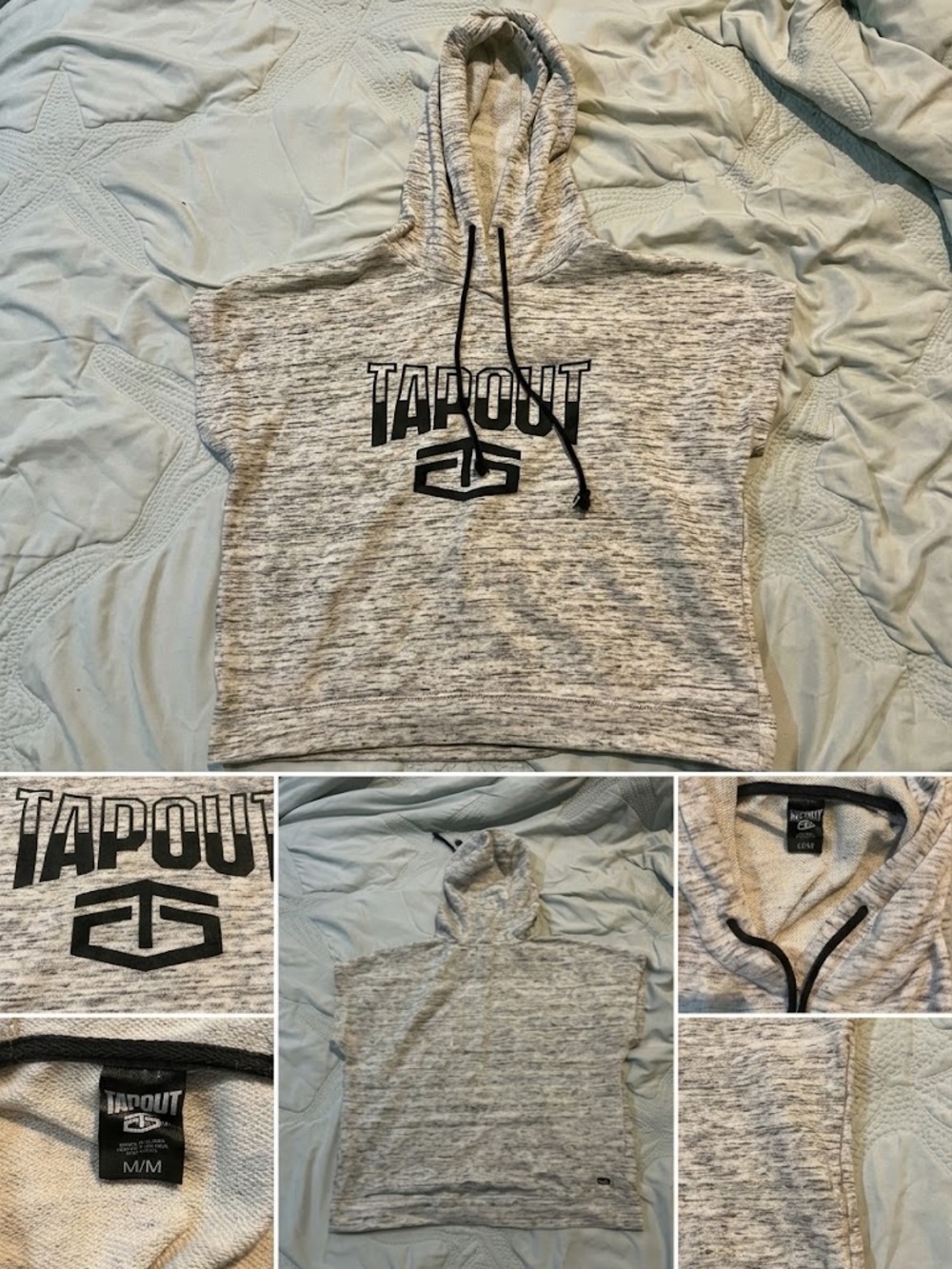 Tapout Women's Heather Gray Short-Sleeve Hooded Pullover